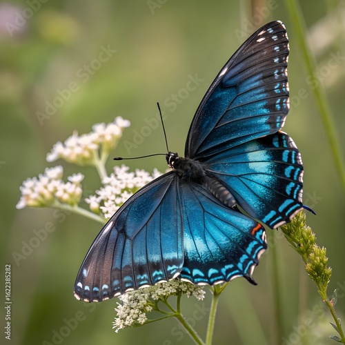 Macro Shot of Beautiful Blue Morpho Butterfly