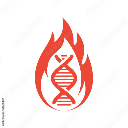 Red D N A Helix Fire Icon flame science