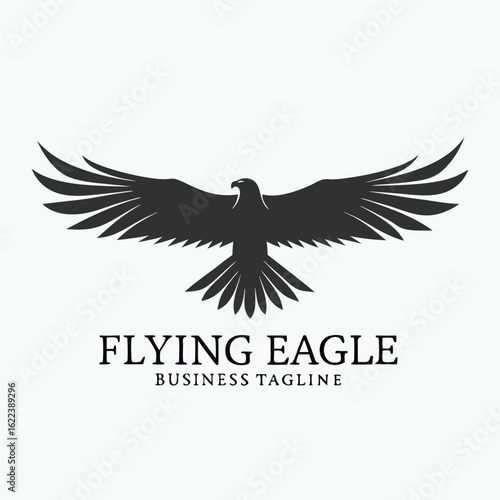 Majestic black eagle soars with outstretched wings across the canvas, embodying freedom and power