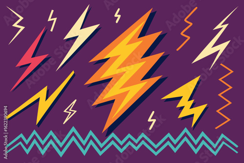 Dynamic lightning bolt pattern brings energetic flair to your projects, perfect for electrifying designs and adding a jolt of excitement with its vibrant, eye-catching style