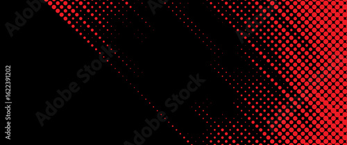 An abstract red and black halftone streak background image.