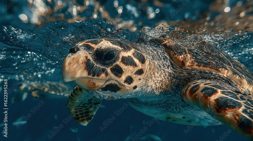 Fototapeta premium Close-up of sea turtle swimming underwater