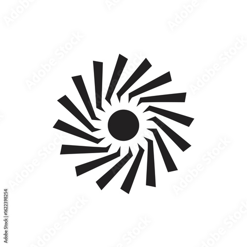 Abstract Geometric Design Featuring Radial Symmetry and Central Circle Element Graphic Art
