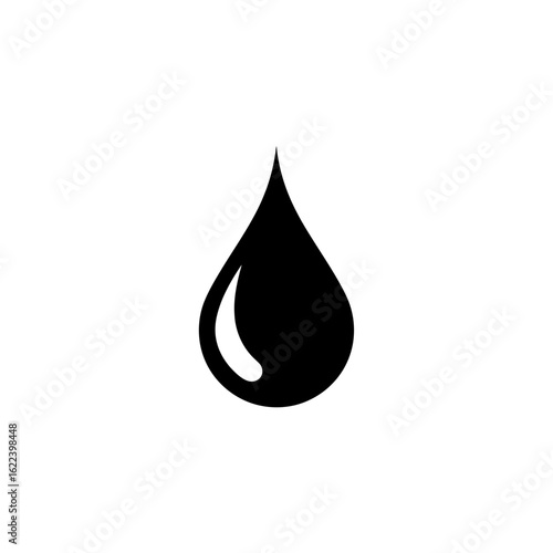 Black and white minimalistic water droplet illustration for simplicity and purity