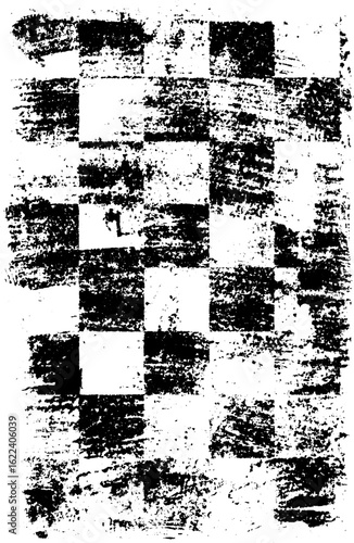 Shattered chessboard effect with grunge texture for creative designs
