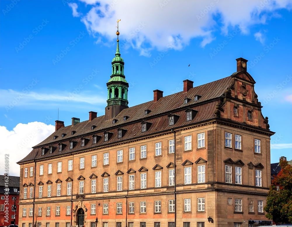 Obraz premium Beautiful view of Christiansborg Palace, in Copenhagen, Denmark, Europe, travel destination