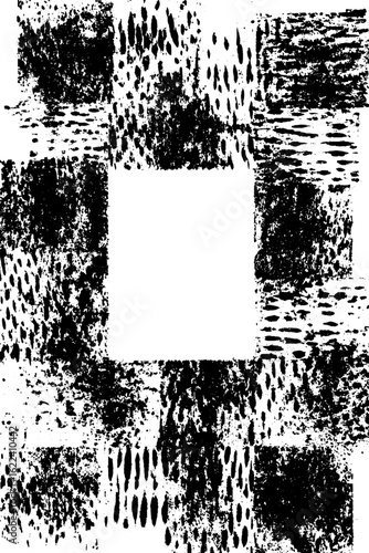 Black and white modernist bauhaus grid frame with grunge texture for artistic design