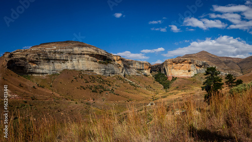 Landscape image of a mountain rock formation in Golden Gate Highlands National Park