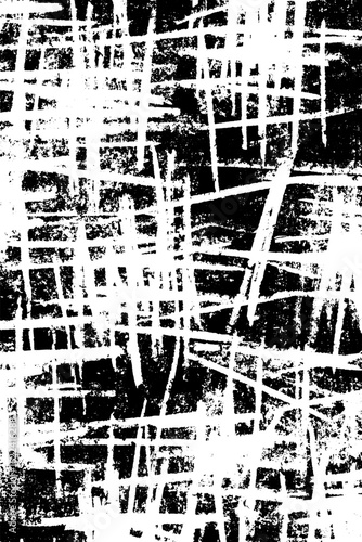 Chalkboard scribbles with erasure marks in white on black background for retro design