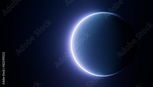 Blue Neon Glowing Circle 3D Background