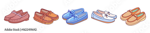 Loafers & Moccasins – Casual Men’s and Women’s Shoe Icons

