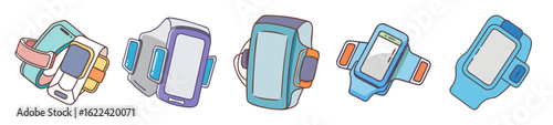 Smartwatch and Fitness Tracker Wearables – Vector Technology Icons

