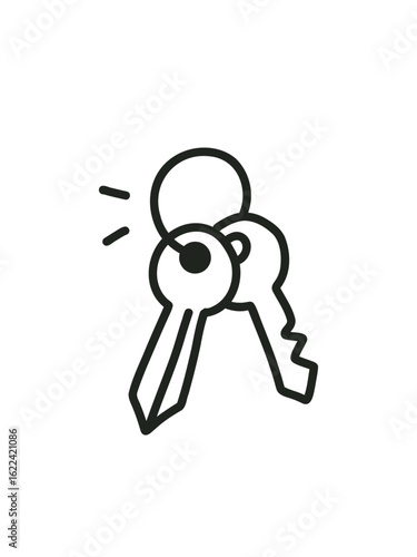 doodle illustration of a set of various keys