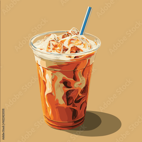 Vector of ice Thai Milk Tea