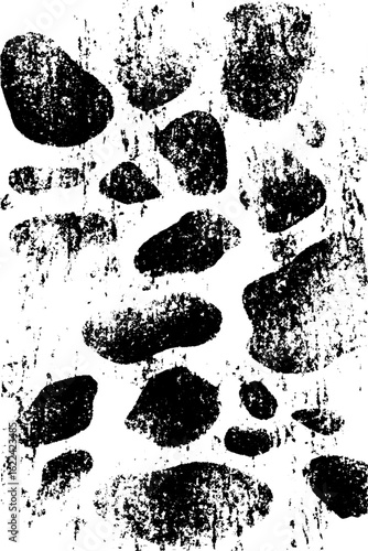 Monochrome embryonic structure pattern with grunge texture for artistic design