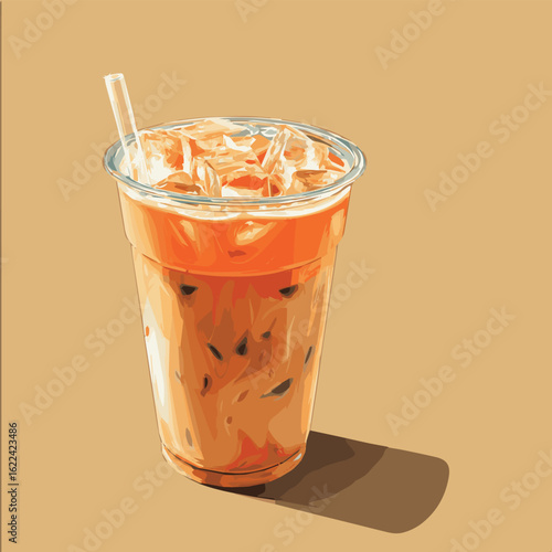 Vector of ice Thai Milk Tea