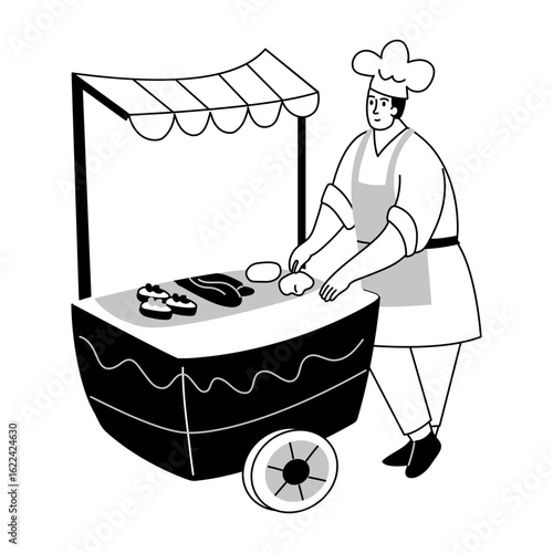 A doodle style illustration showing a fast skateboard
