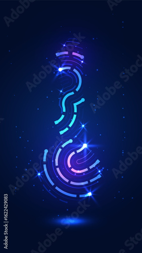 Glowing neon key design, modern digital illustration, ideal for tech logos, representing access, security, or unlocking innovation