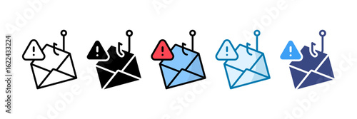 Phishing Email Icon Set Multiple Style Collection