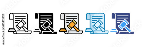 Lawsuit Icon Set Multiple Style Collection