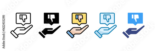 Negative Review Icon Set Multiple Style Collection
