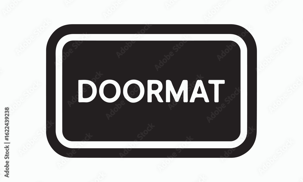 Simple black and white doormat sign graphic
Simple black and white doormat sign graphic