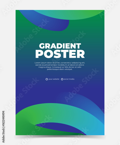 Gradient shapes for poster flyer design template