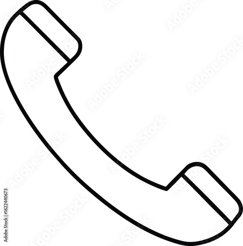 Classic telephone handset icon isolated on transparent background