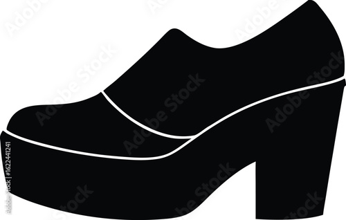 platform shoe silhouette vector