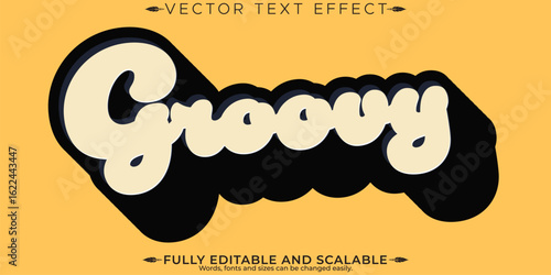 Retro sticker text effect, editable 70s and 80s text style