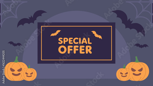 Halloween special offer pumpkins bats spooky