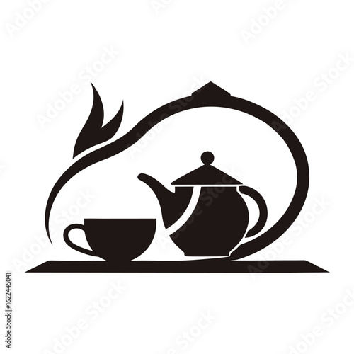  Tea house logo vector illustration.
