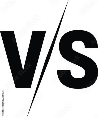 Black versus symbol silhouette on white background