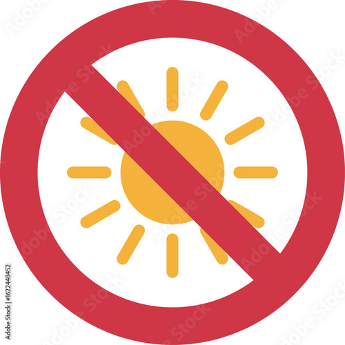直射日光禁止マークのアイコンイラスト