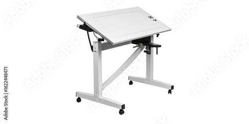 White drafting table for industrial use