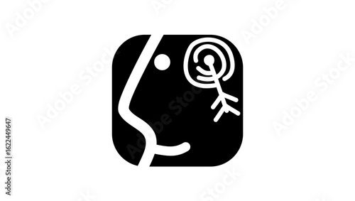 Purpose symbol, black isolated silhouette