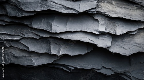 Wallpaper Mural Close-up view of layered dark gray stone. Torontodigital.ca