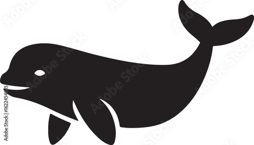 Beluga whale silhouette isolated on transparent background