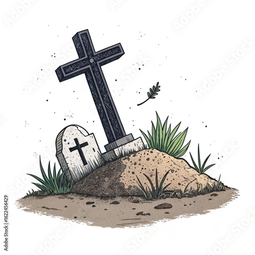 cross on the background of the sea