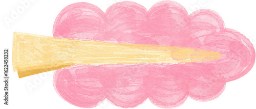 watercolor illustration of  a pink hair clip