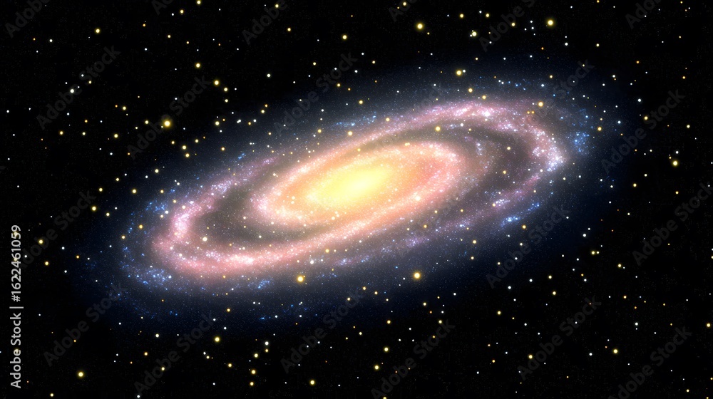 Naklejka premium Stunning Spiral Galaxy in Deep Space Cosmic Background