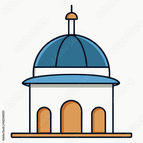 Vector illustration of a mosque dome with Islamic architecture