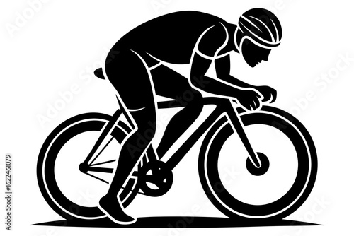 Vector illustration of a cyclist riding a racing bike