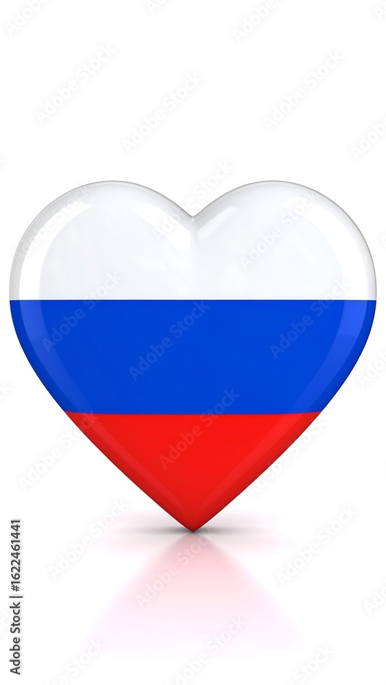 Fototapeta premium Russian flag in heart shape