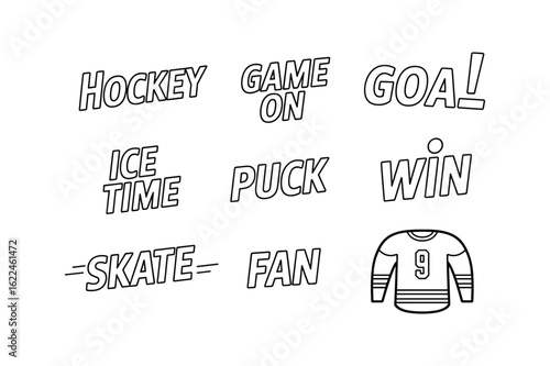 Hockey game on ice time puck win skate fan jersey vector