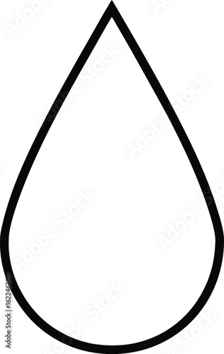 Simple outline of a teardrop shape isolated on transparent background