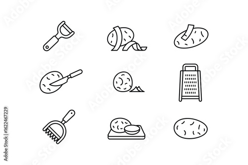 Kitchen tools for preparing potatoes potato peeler potato slicer
