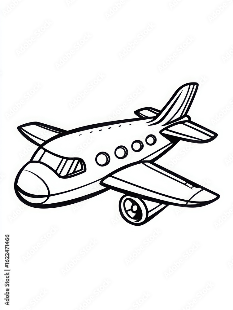 Naklejka premium Childrens coloring book fun airplane adventures for kids