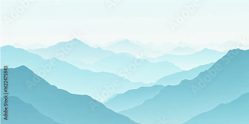 Mist-covered mountain peaks at sunrise with a dramatic cloudscape