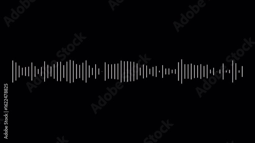  audio waveform spectrum animation.line digital minimalist sound wave animation, Line audio wave visualization voice record. Abstract sound wave background. Animated sound wave spectrum with alpha cha